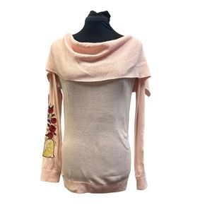 MUST SEE Authentic Disney Beauty and the Beast Sweater with Detailed Sleeves